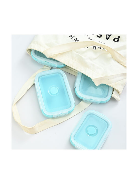 Alista Home Set Cutii De Prânz Din Silicon Albastre 3 Bucăți
