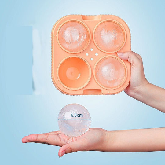 Alista Home Round Plastic Ice Cube Tray Orange