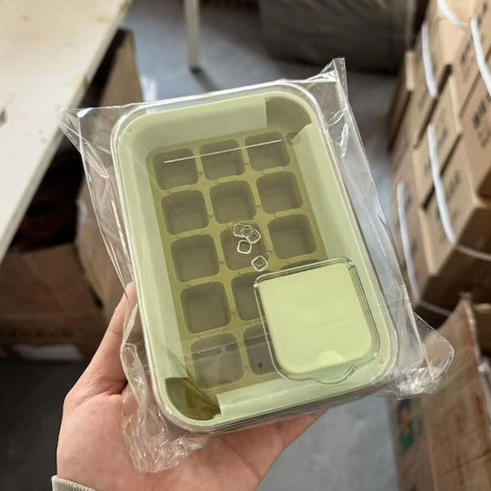 Alista Home Formă Pentru Cuburi de Gheață Cub Plastică cu Capac Verde 136502