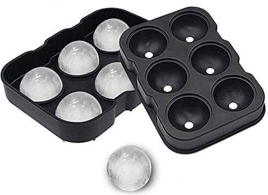 Alista Home Formă Pentru Cuburi De Gheață Rotundă Din Silicon Negru 132569