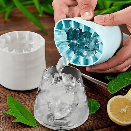 Alista Home Rectangular Silicone Ice Cube Mold with Lid Blue 126310