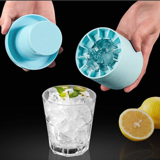 Alista Home Rectangular Silicone Ice Cube Mold with Lid Blue 126310