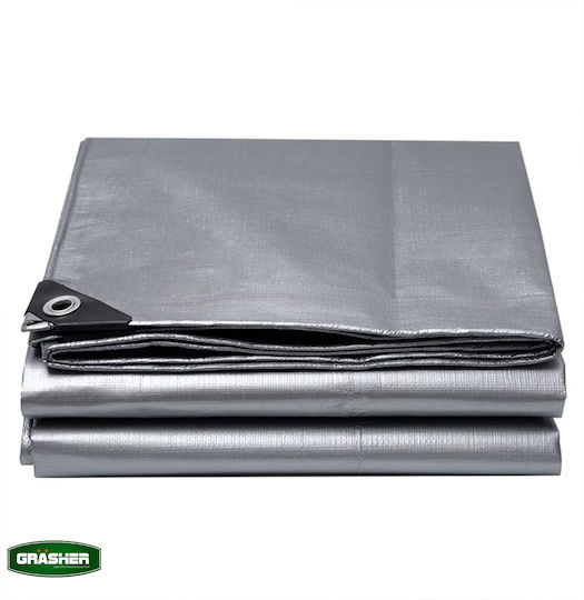 Grasher Waterproof Tarpaulin 120gr/m² 8x5m. Light Type Gray