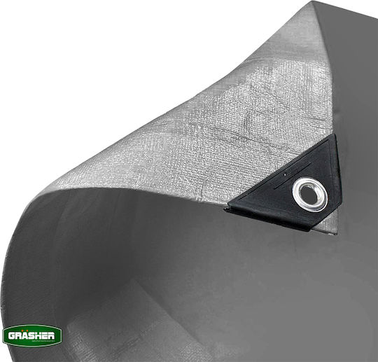 Grasher Waterproof Tarpaulin 120gr/m² 8x5m. Light Type Gray