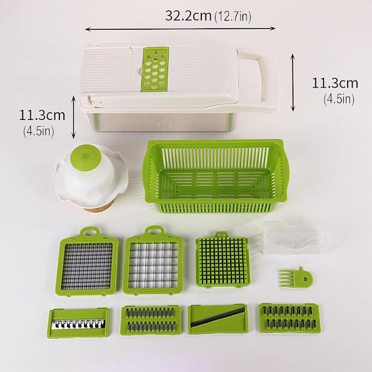 Alista Home Răzătoare Pentru Fructe Și Legume Din Oțel Inoxidabil Cu Container 38.5x38.5x49.5cm