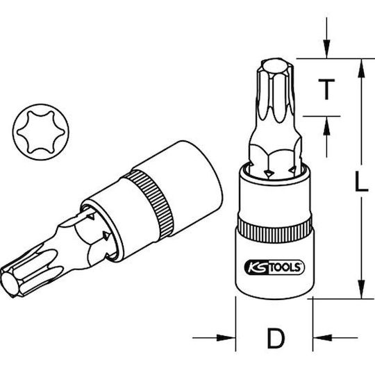 Bit Socket Tx Screws T60 1/2 Ks Tools