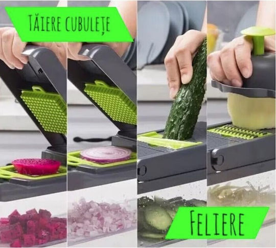 Alista Home Răzătoare Pentru Fructe Și Legume Din Oțel Inoxidabil Cu Container 32.2x11.3cm