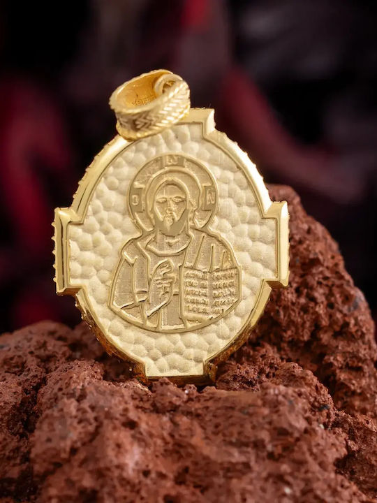 Charm Talisman Constantine with Stones from Gold 9K with Zircon