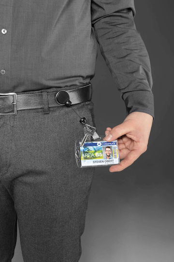 Durable Card Holder Extra Strong Badge Reel 360 Degree Rotatable Clip Heavy Card Holders Keys Up To 300g Pack 1 Black