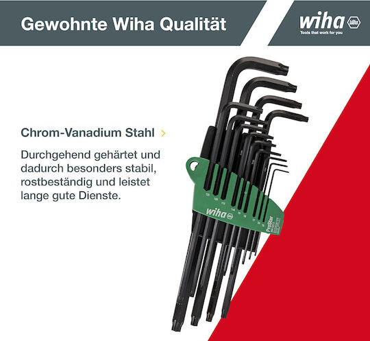 Wiha Σετ 13 Κλειδιά Torx σε Σχήμα L