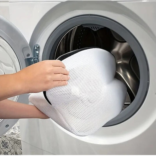 Alista Home Sac Pentru Spălare și Uscare Pantofi Compatibil Mașină de Spălat Material Durabil 42 X 24 X 24 Cm Alb