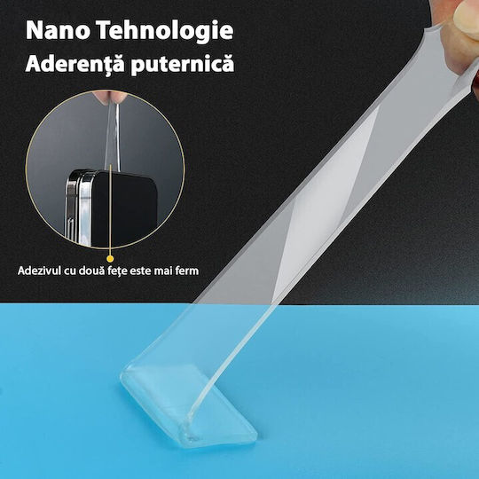 Bandă Dublă Adezivă Alista Home Transparentă Impermeabilă Reutilizabilă Tehnologie Nano 20mm X 1mm X 2m Fără Reziduuri