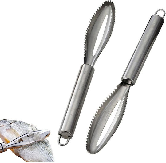 Fish Scale Cleaning Brush Alista Home Stainless Steel 24 X 3 Cm Gray