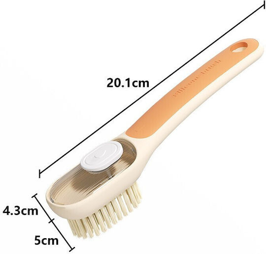 Perie Multifuncțională 2 În 1 Alista Home Perie Deasă Perie Din Piele De Căprioară Recipient Pentru Lichid Mâner Lung 20,1 X 4,3 X 5 Cm Portocaliu