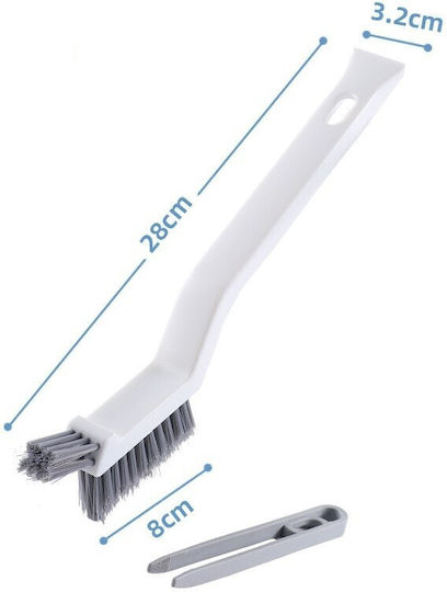 Perie Curățare Rosturi Pardoseală 3în1 Alista Home Lungime Mâner 28 Cm Perii Realizate Din PP Oțel Plastic Clește Îndepărtare Păr Inclus Alb