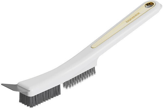 Perie Sârmă Bucătărie Alista Home Două Bucăți Mâner Lung Orificiu Pentru Agățare Peri De Oțel Anti-reziduu Anti-murdărie 24.5x2.7x6.7cm Alb