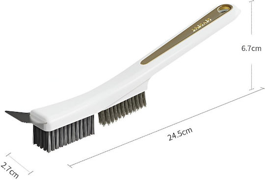 Perie Sârmă Bucătărie Alista Home Două Bucăți Mâner Lung Orificiu Pentru Agățare Peri De Oțel Anti-reziduu Anti-murdărie 24.5x2.7x6.7cm Alb