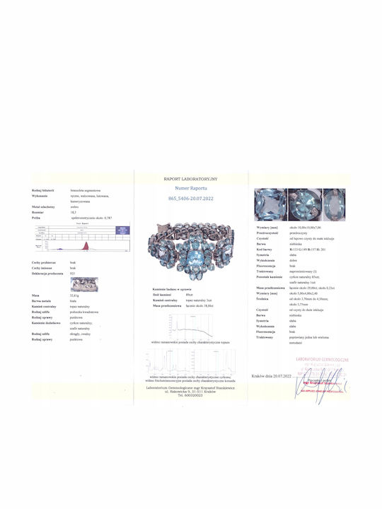 Brățară Argint Zircon Topaz3 Certificat