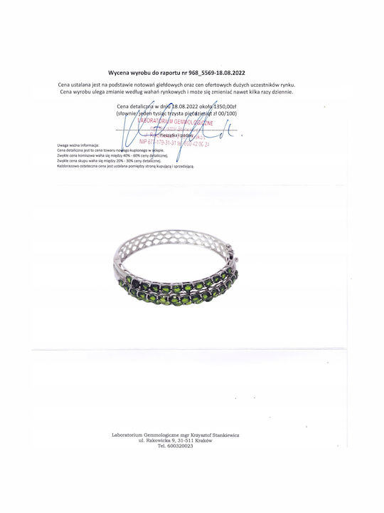 Silberarmband Chromdiopsid Zertifikat