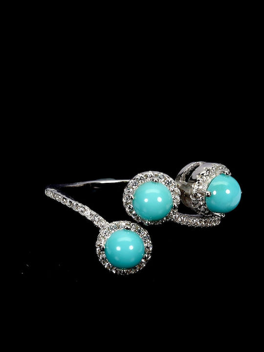925 Silver Stunning Ring Turquoise Zircon Size 21 925 Silver Stunning Ring Turquoise Zircon Size 21