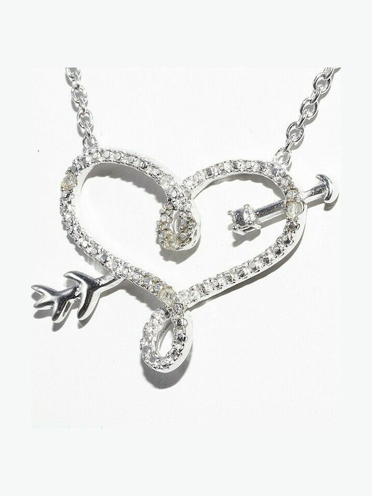 Silver Necklace Diamonds 0.05ct