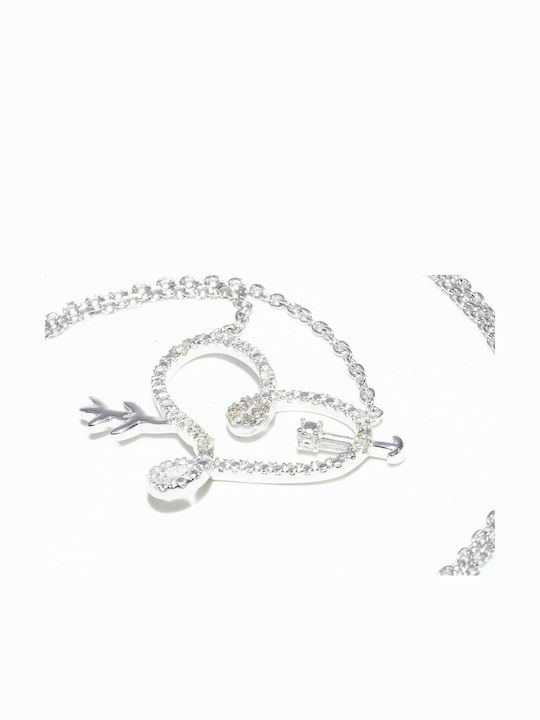 Silver Necklace Diamonds 0.05ct