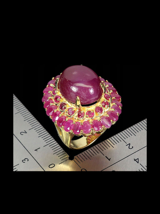 925 Silver Stunning Elegant Ring Natural Rubies Size 14