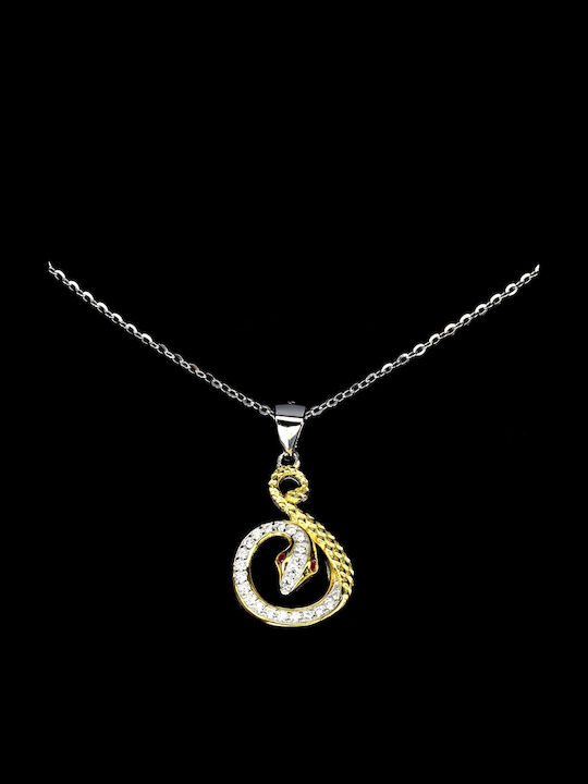 Silver Delicate Necklace Aaa If Zirconia Snake