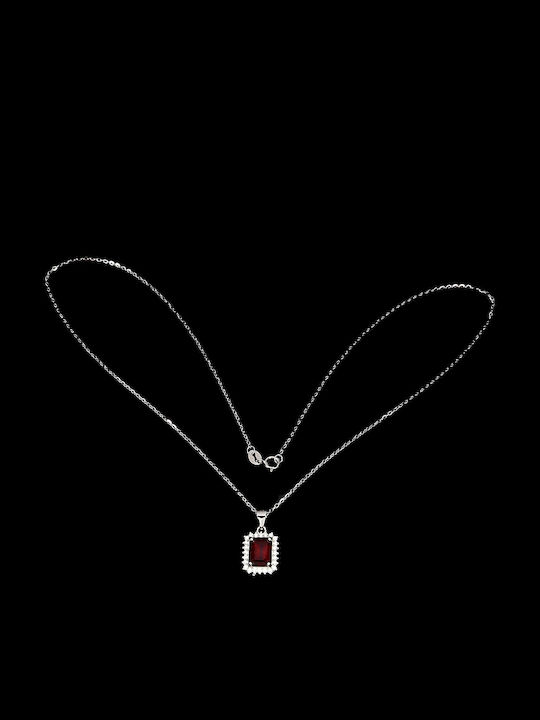 Stunning Delicate 925 Necklace Natural Ruby Zirconia