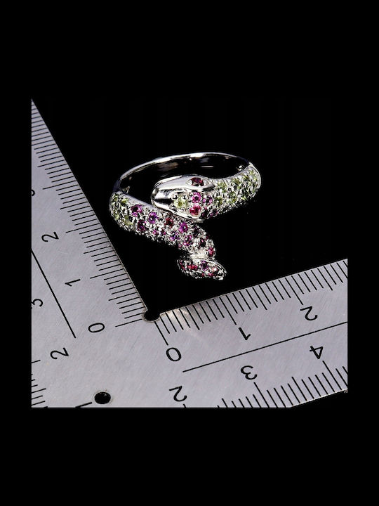 925 Stunning Ring Natural Rhodolite Garnets Olivines Size 17 Snake