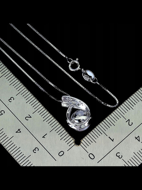 Silver Necklace Elegant Delicate Natural Cream Pearl Zirconia 925 Silver Necklace Elegant Delicate Natural Cream Pearl Zirconia 925