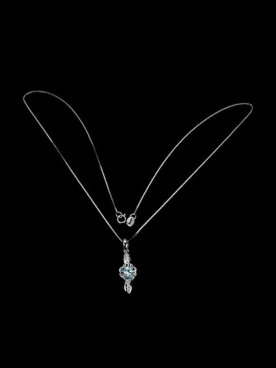 925 Natural Sky Blue Topaz Delicate Necklace