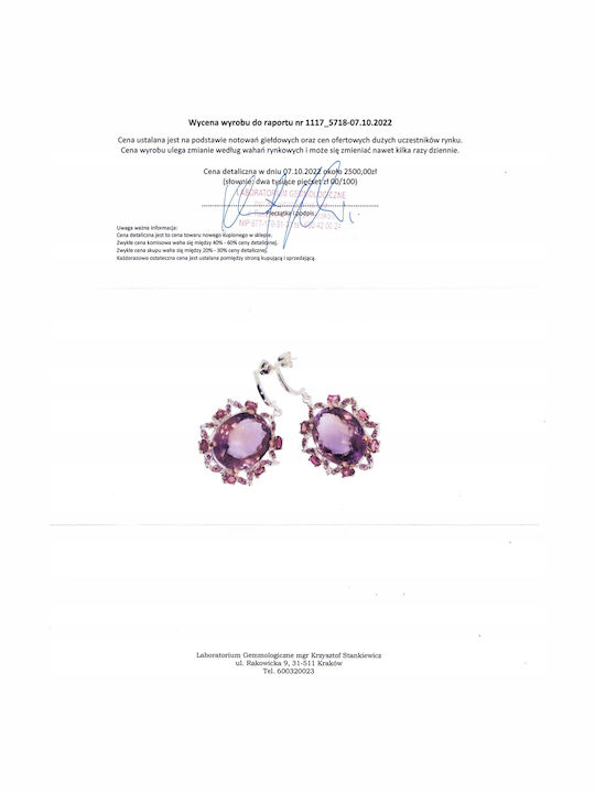 73ct Ametrine Amethyst Sapphire Earrings Certificate