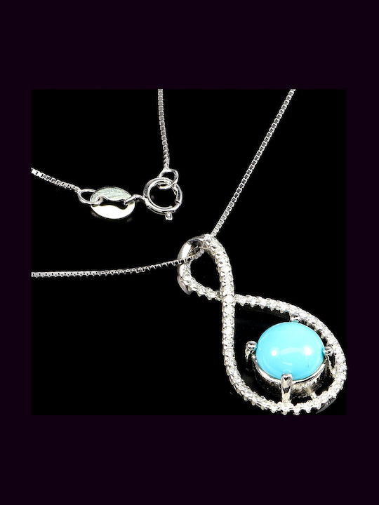 Delicate Silver Turquoise Beautiful 925 Necklace