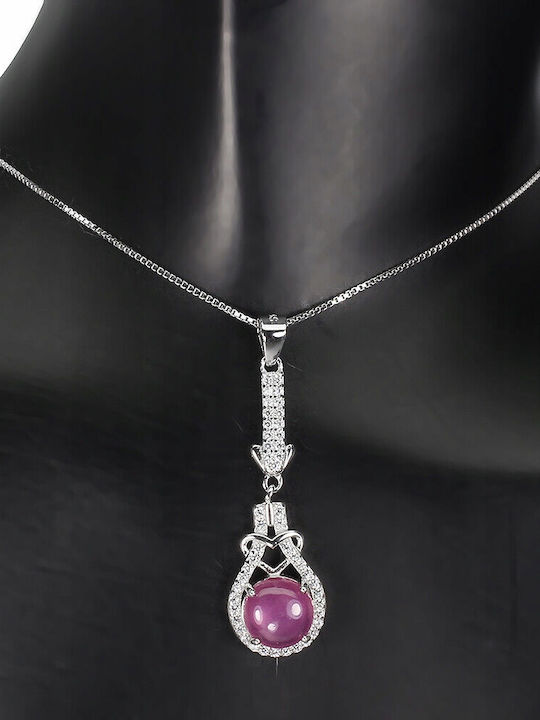 Delicate Necklace Beautiful Natural Ruby Zirconia