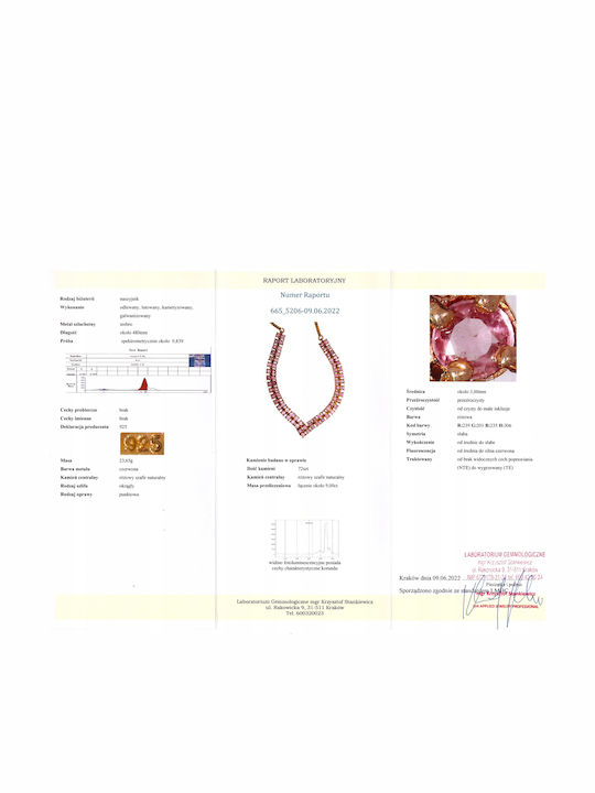 Pink Sapphire Necklace Certificate