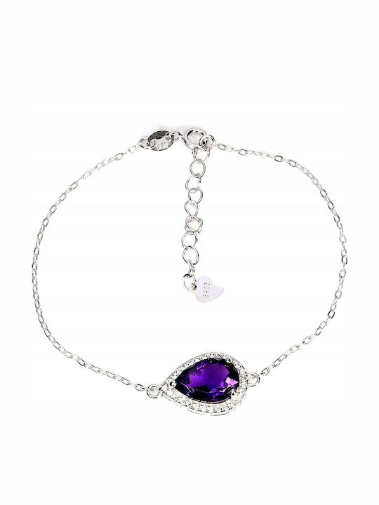 Delicate 925 Bracelet Natural Amethyst Zircon Elegant Stunning Delicate 925 Bracelet Natural Amethyst Zircon Elegant Stunning