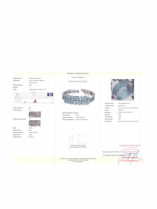Silver 925 Zircon Bracelet Certificate 3