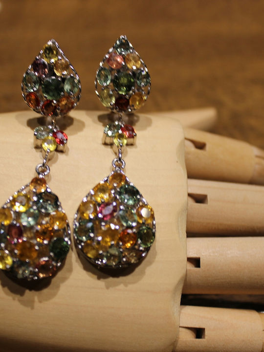Long Sapphire Earrings Fancy Certificate