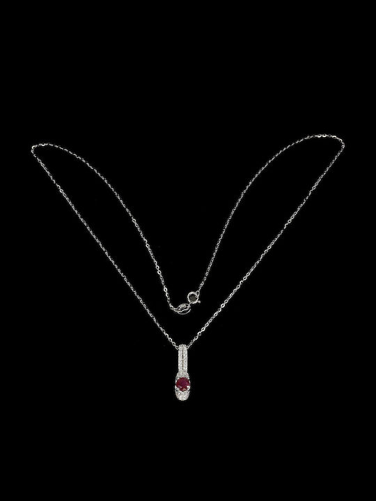 Delicate Beautiful Necklace Natural Ruby Zircon 925