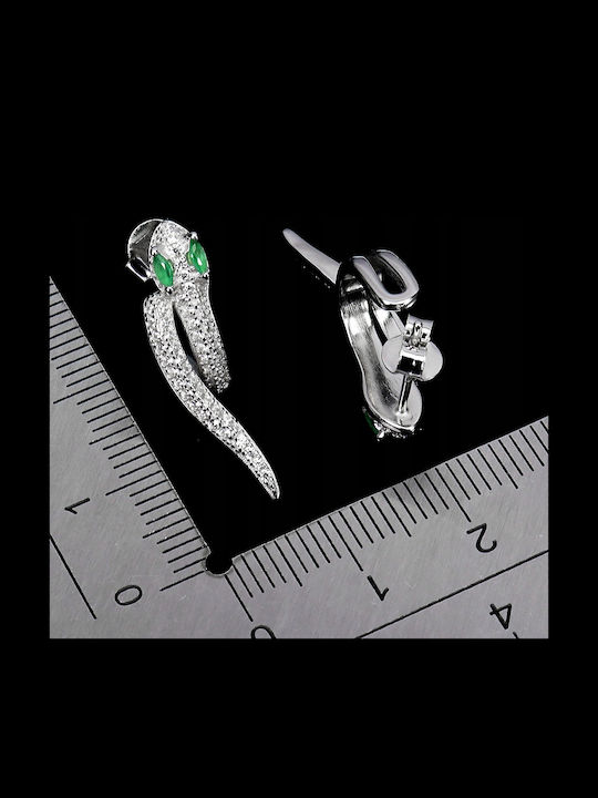 Silver Elegant Delicate 925 Zirconia Snake Earrings 4