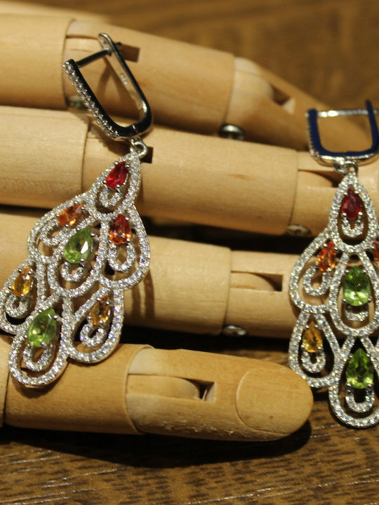 Songea Sapphire Olivine Zircon Earrings