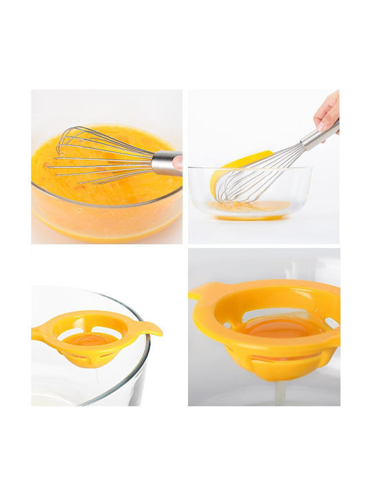Set 3 Küchenutensilien Alista Home 2 Schneebesen 1 Eiertrenner Edelstahl Silikon Gelb