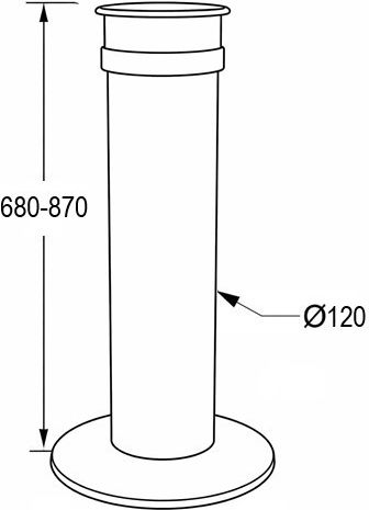 Furniture Leg-Column Table Manart Collapsible Round Φ-120mm Inox 244-32#f120#sa