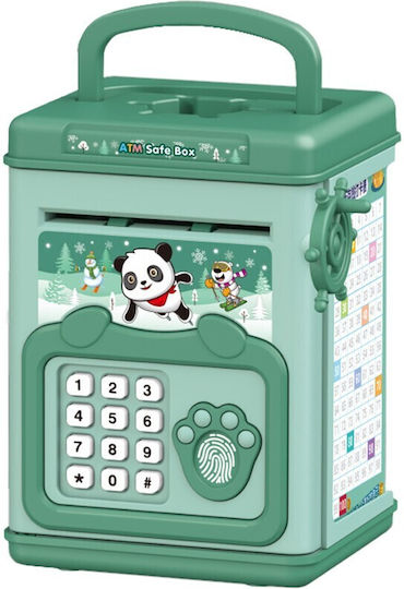Pușculiță Copii Alista Home Smart Box Economii Pușculiță Efecte Sonore Tip Atm Parolă Amprentă Plastic 20 X 13.5 X 11.5 Cm Verde