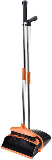 Set Mătură și Fară Mâner Alista Home Pentru Uz Casnic Plastic Oțel Portocaliu Negru Depozitare Verticală 26x25.5x83 Cm