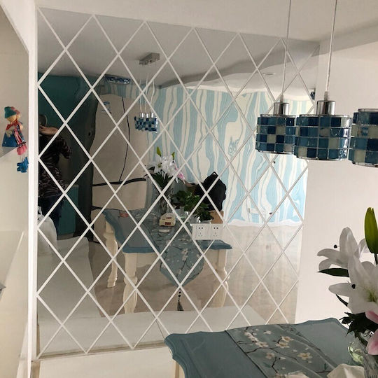 Set 32 Oglinzi de Perete Autoadezive Alista Home Formă de Romb Acrilice 14.2x23.6x15.5 Cm