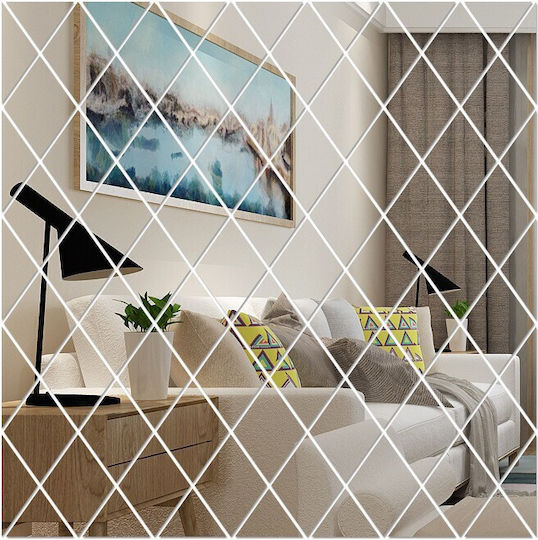 Set 32 Oglinzi de Perete Autoadezive Alista Home Formă de Romb Acrilice 14.2x23.6x15.5 Cm