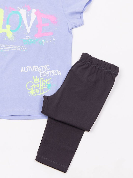 Kinderbekleidungssets mit Sommer-Leggings 2 Stück Flieder