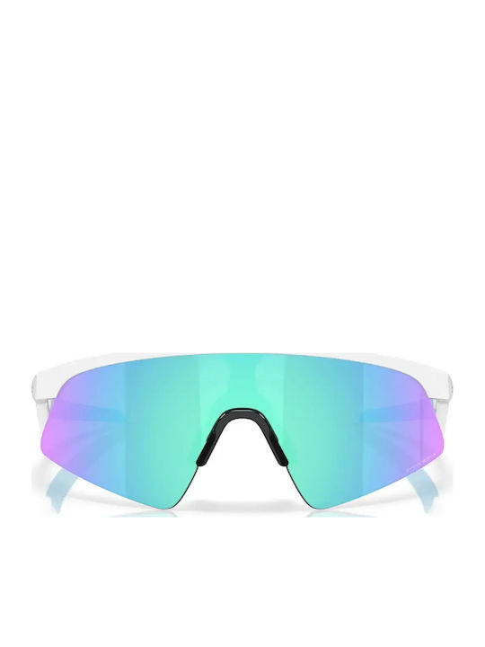 Oakley Resistor Αθλητικά Παιδικά Γυαλιά Ηλίου με Καθρέφτη Φακό Λευκά για 7-11 Ετών